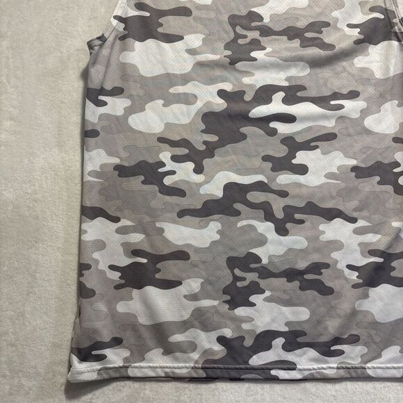 Gymshark Arrival Sleeveless T Shirt Men's Small Gray Camo Muscle Fitness Gym - Picture 10 of 16